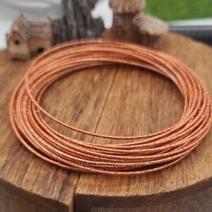 Elegant Copper-Toned Bangles Glittery Orange Stacked Set B3336